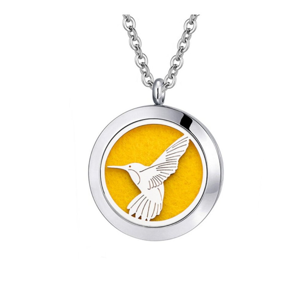 Hummingbird Stainless Steel Essential Oil Necklace Hypoallergenic